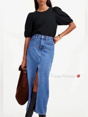 MADEWELL 'PUFF-SLEEVE TEE' IN JET BLACK